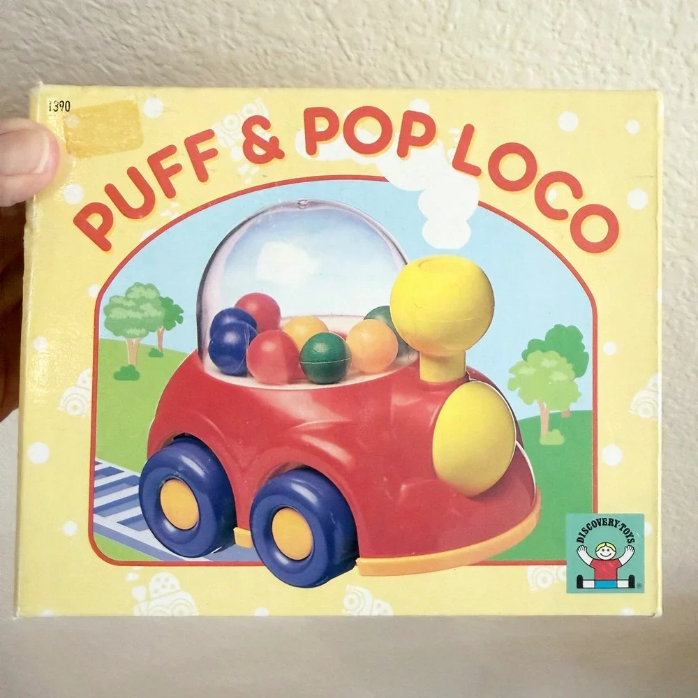 Vintage 1995 Discovery Toys Puff & Pop Loco Popping Ball Train Toy 24M+ New